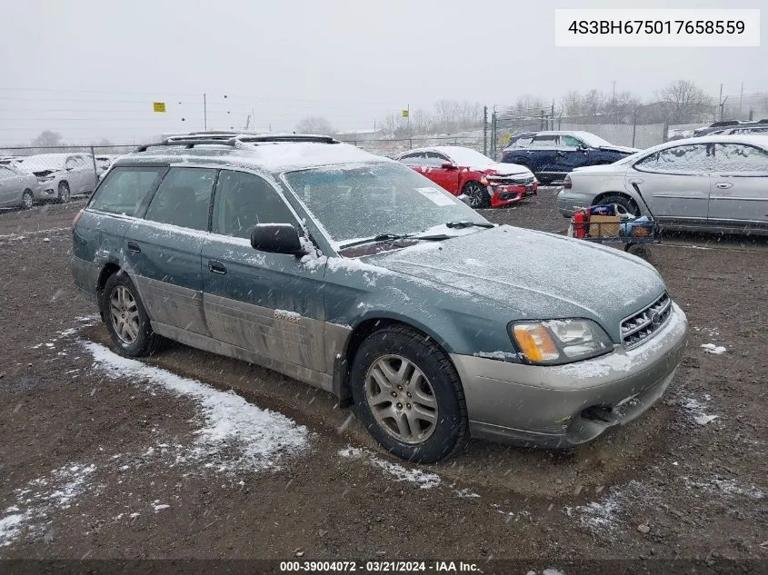 2001 Subaru Outback VIN: 4S3BH675017658559 Lot: 39004072