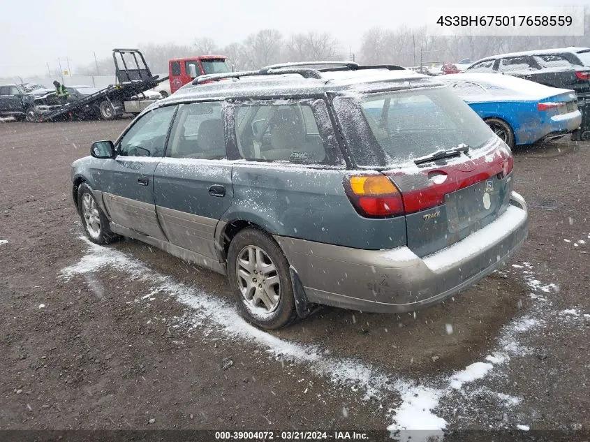 2001 Subaru Outback VIN: 4S3BH675017658559 Lot: 39004072