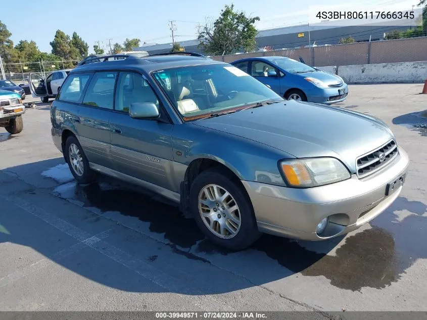 2001 Subaru Outback H6-3.0 VIN: 4S3BH806117666345 Lot: 39949571