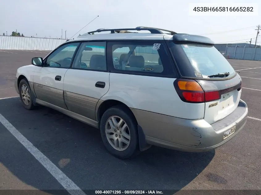 2001 Subaru Outback VIN: 4S3BH665816665282 Lot: 40071295