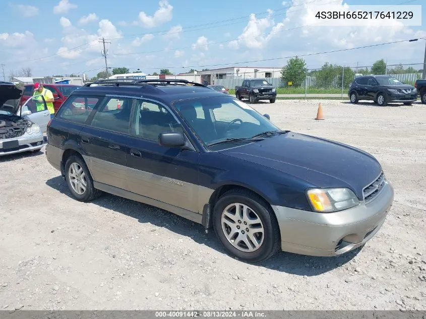 2001 Subaru Outback VIN: 4S3BH665217641229 Lot: 40091442