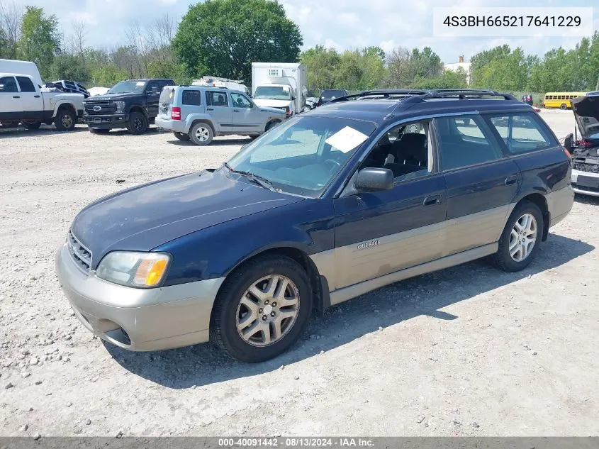 2001 Subaru Outback VIN: 4S3BH665217641229 Lot: 40091442