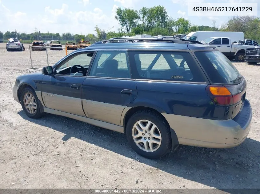 2001 Subaru Outback VIN: 4S3BH665217641229 Lot: 40091442