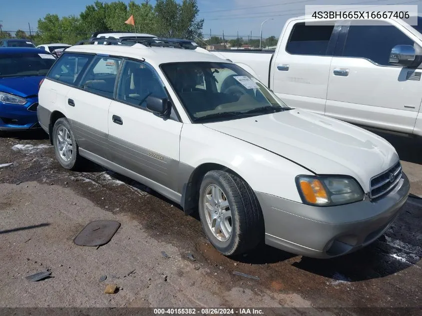 2001 Subaru Outback VIN: 4S3BH665X16667406 Lot: 40155382