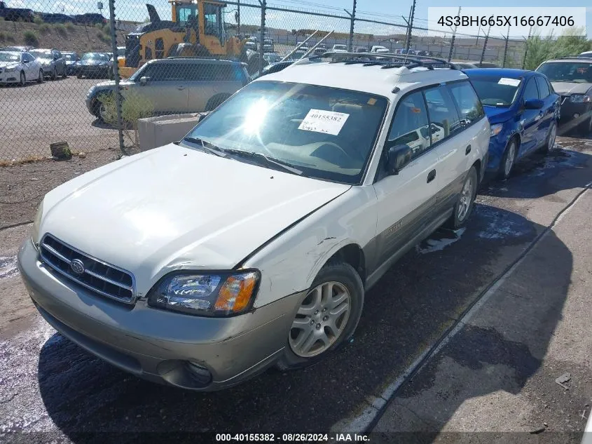 2001 Subaru Outback VIN: 4S3BH665X16667406 Lot: 40155382