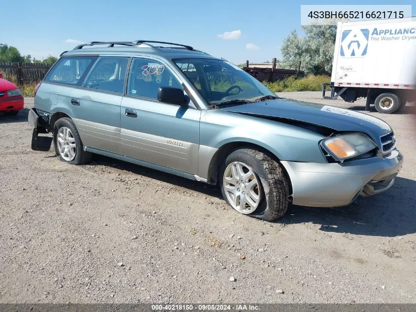 2001 Subaru Outback Outback VIN: 4S3BH665216621715 Lot: 40218150