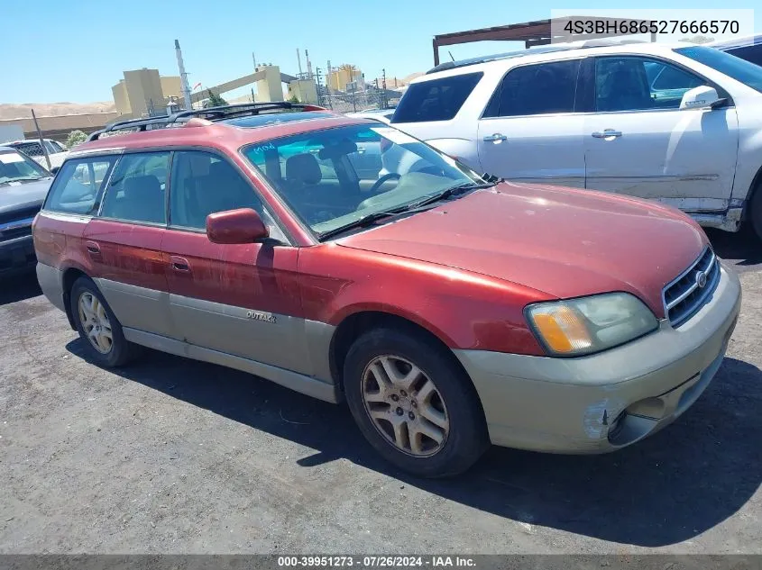 2002 Subaru Outback Limited VIN: 4S3BH686527666570 Lot: 39951273