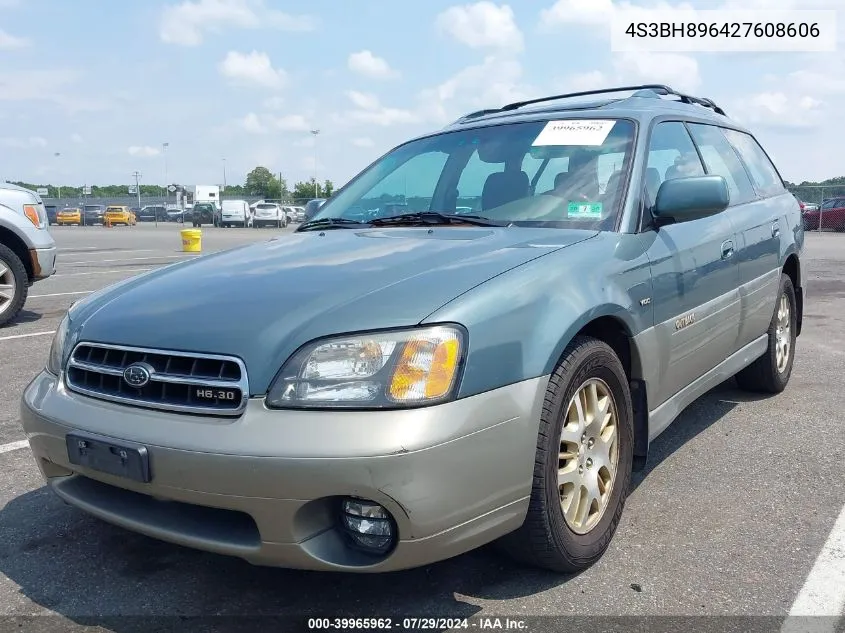 2002 Subaru Outback H6-3.0 Vdc VIN: 4S3BH896427608606 Lot: 39965962