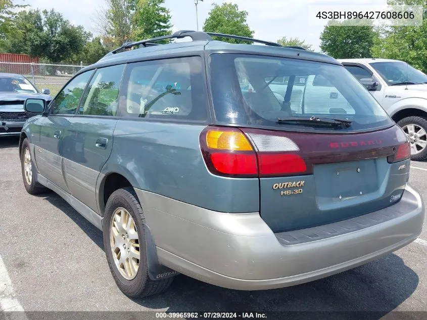 2002 Subaru Outback H6-3.0 Vdc VIN: 4S3BH896427608606 Lot: 39965962