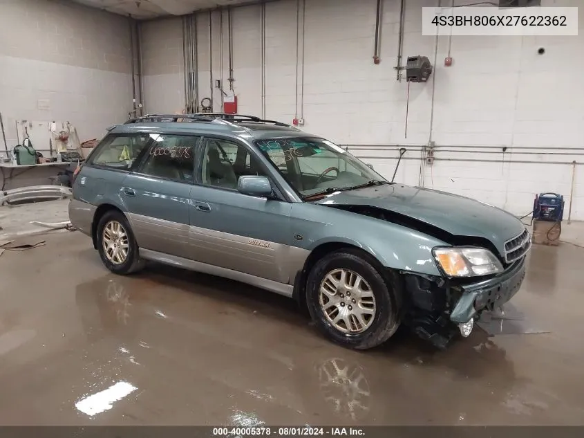 2002 Subaru Outback H6-3.0 L.l. Bean Edition VIN: 4S3BH806X27622362 Lot: 40005378