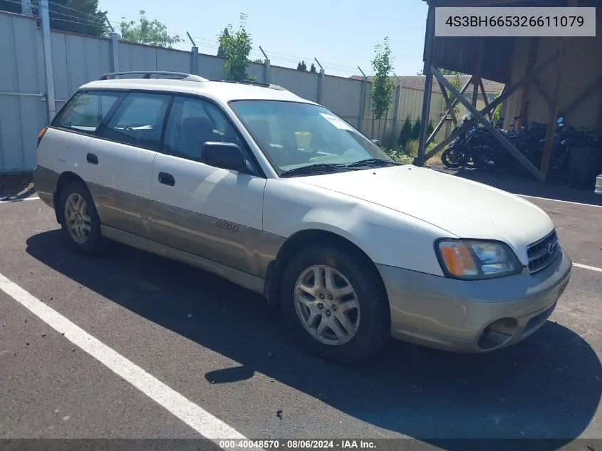 2002 Subaru Outback VIN: 4S3BH665326611079 Lot: 40048570