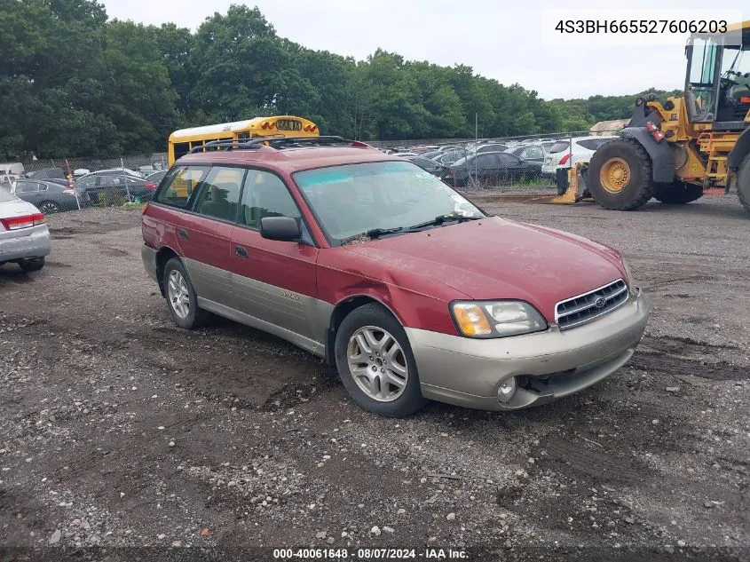 2002 Subaru Outback VIN: 4S3BH665527606203 Lot: 40061648