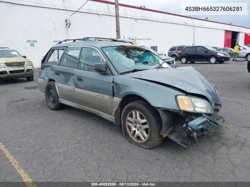 2002 Subaru Outback VIN: 4S3BH665327606281 Lot: 40092858