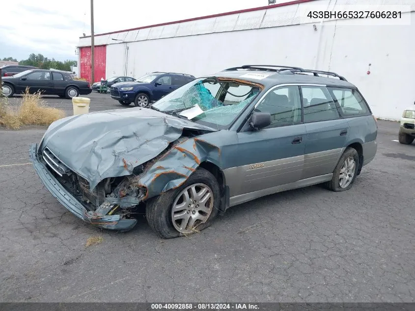 2002 Subaru Outback VIN: 4S3BH665327606281 Lot: 40092858