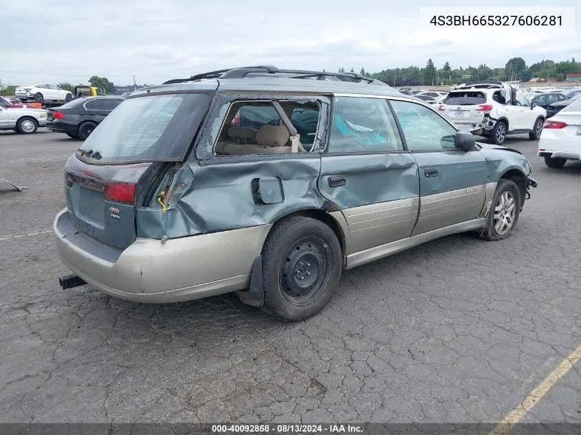 2002 Subaru Outback VIN: 4S3BH665327606281 Lot: 40092858