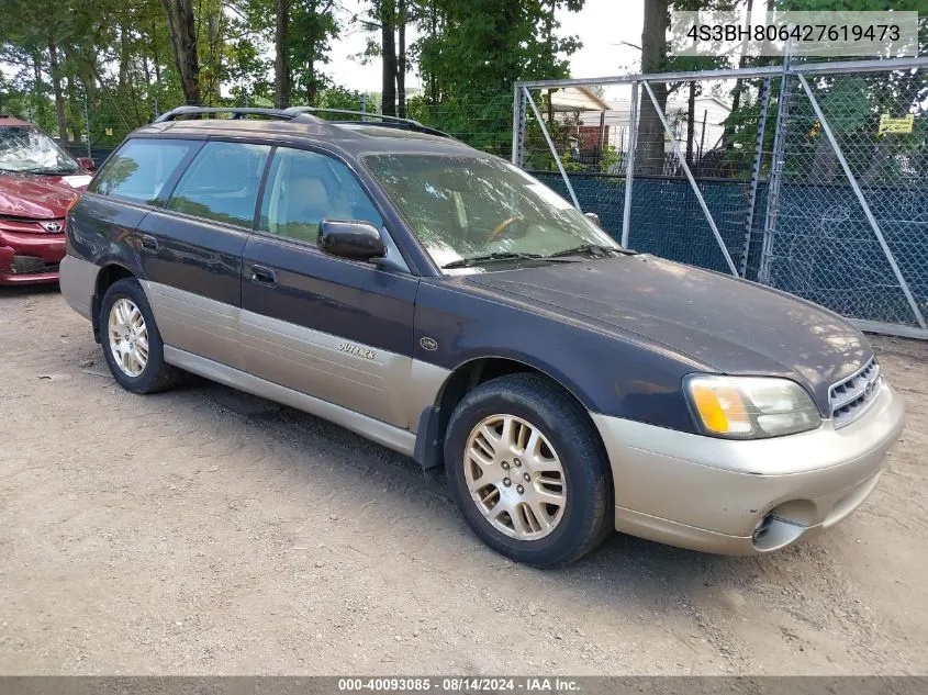 2002 Subaru Outback H6-3.0 L.l. Bean Edition VIN: 4S3BH806427619473 Lot: 40093085