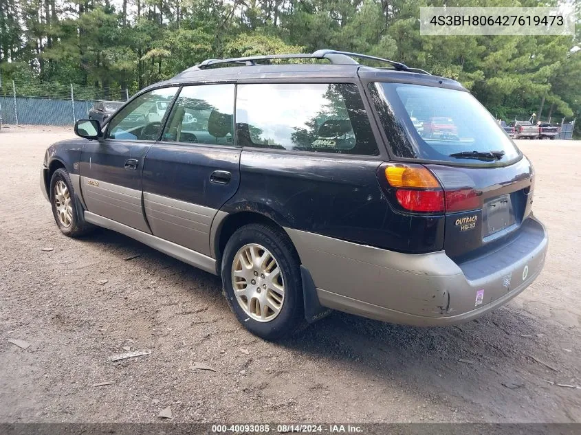 2002 Subaru Outback H6-3.0 L.l. Bean Edition VIN: 4S3BH806427619473 Lot: 40093085