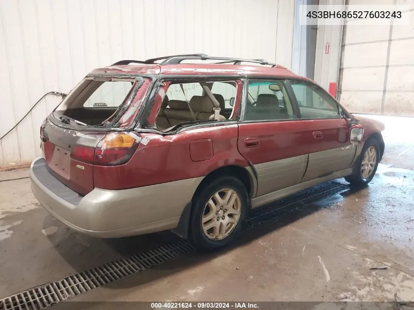 4S3BH686527603243 2002 Subaru Outback Limited