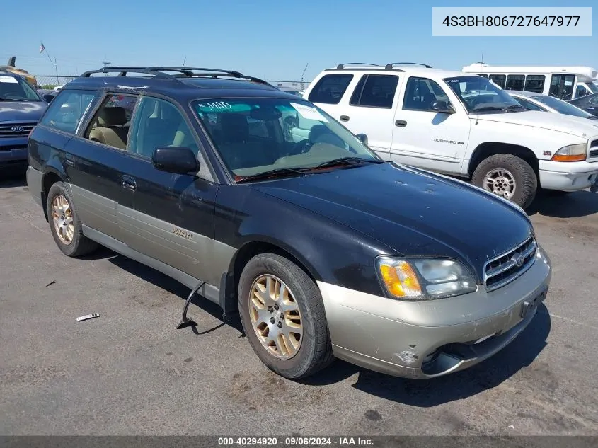 2002 Subaru Outback H6-3.0 L.l. Bean Edition VIN: 4S3BH806727647977 Lot: 40294920