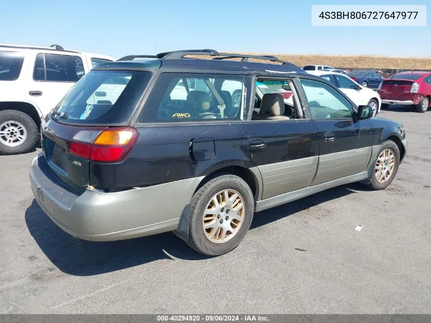 4S3BH806727647977 2002 Subaru Outback H6-3.0 L.l. Bean Edition