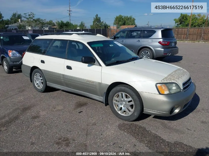 2002 Subaru Outback Outback VIN: 4S3BH665226617519 Lot: 40312908