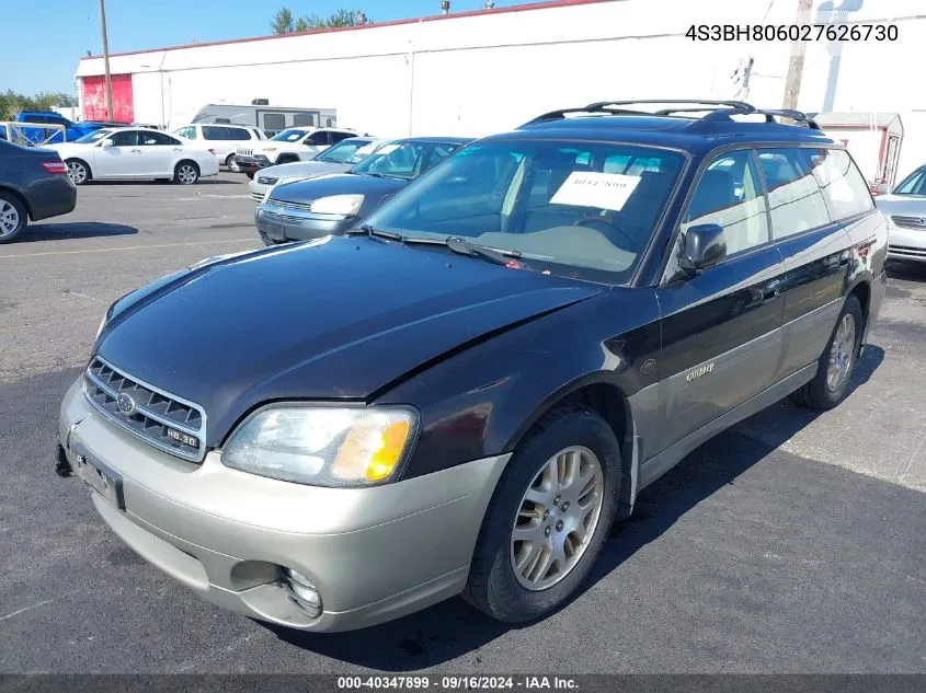 2002 Subaru Outback H6-3.0 L.l. Bean Edition VIN: 4S3BH806027626730 Lot: 40347899