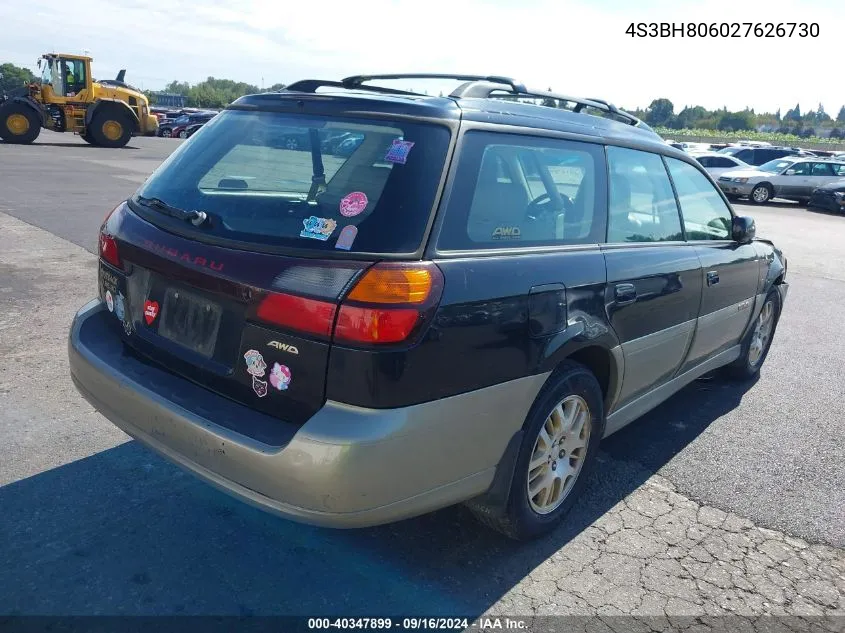 2002 Subaru Outback H6-3.0 L.l. Bean Edition VIN: 4S3BH806027626730 Lot: 40347899