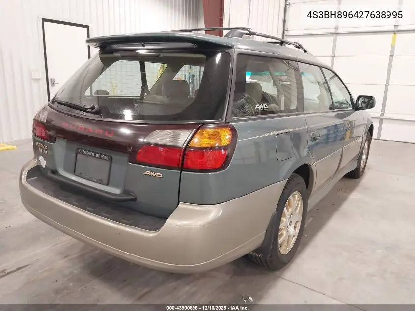 4S3BH896427638995 2002 Subaru Outback H6-3.0 Vdc