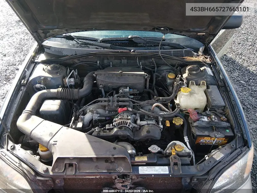 2002 Subaru Outback VIN: 4S3BH665727663101 Lot: 44637113