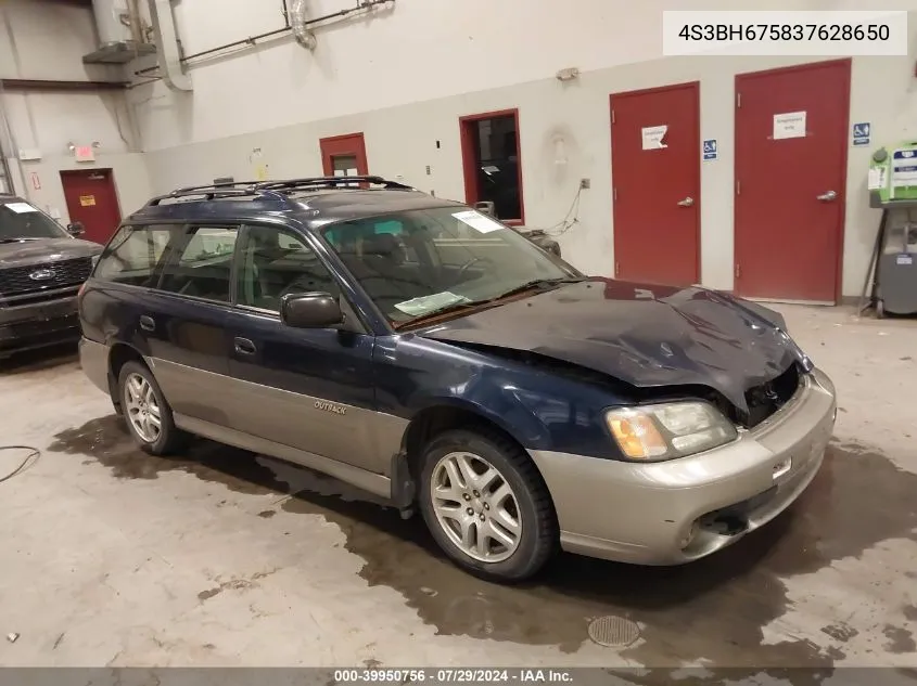 2003 Subaru Outback VIN: 4S3BH675837628650 Lot: 39950756