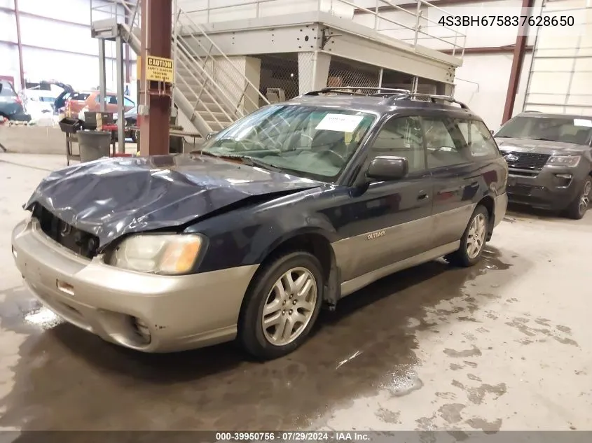 2003 Subaru Outback VIN: 4S3BH675837628650 Lot: 39950756