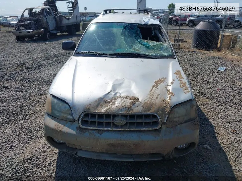 2003 Subaru Outback VIN: 4S3BH675637646029 Lot: 39961167