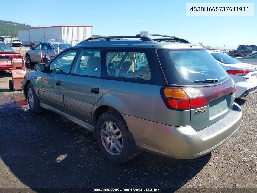 2003 Subaru Outback VIN: 4S3BH665737641911 Lot: 39962205