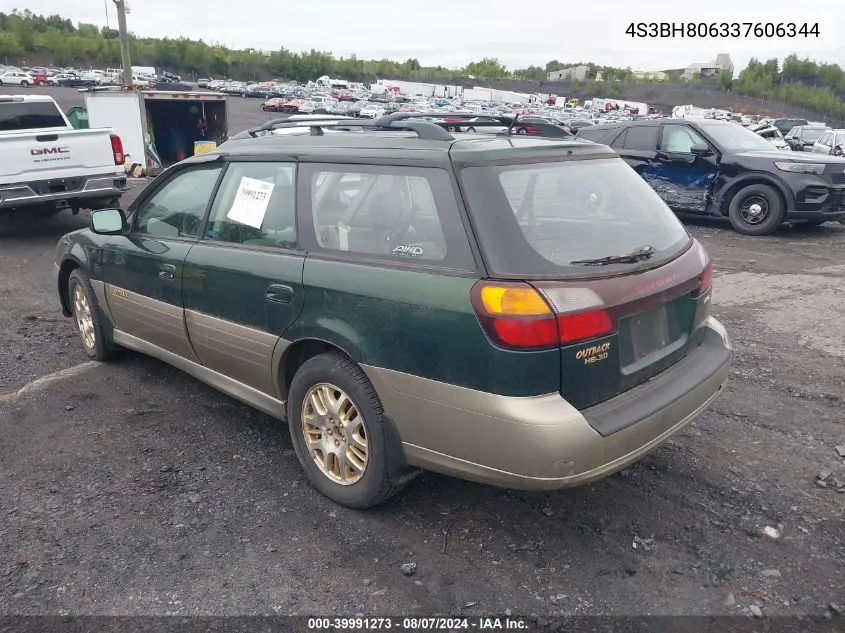 2003 Subaru Outback H6-3.0 L.l. Bean Edition VIN: 4S3BH806337606344 Lot: 39991273