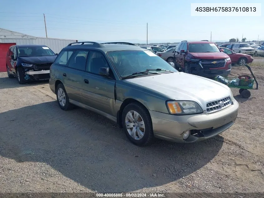 2003 Subaru Outback VIN: 4S3BH675837610813 Lot: 40005885