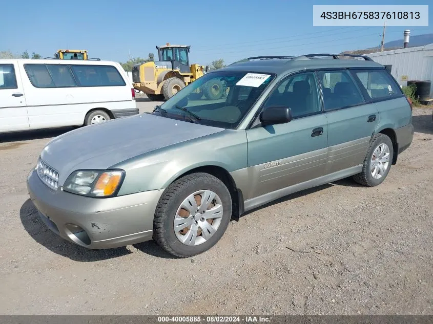 2003 Subaru Outback VIN: 4S3BH675837610813 Lot: 40005885