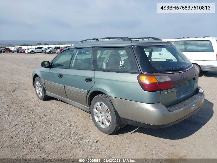 2003 Subaru Outback VIN: 4S3BH675837610813 Lot: 40005885