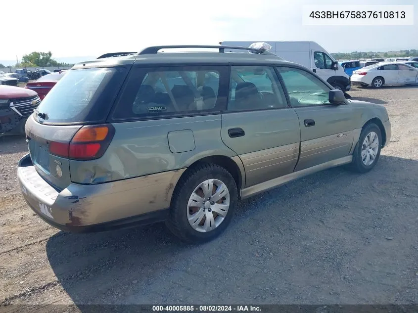 2003 Subaru Outback VIN: 4S3BH675837610813 Lot: 40005885