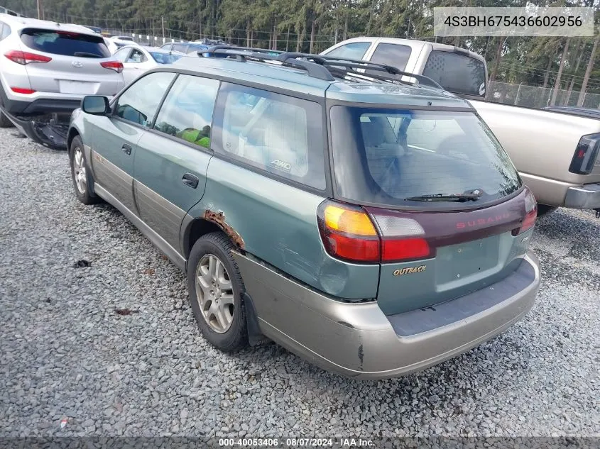 2003 Subaru Outback VIN: 4S3BH675436602956 Lot: 40053406