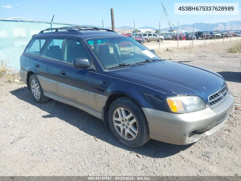 2003 Subaru Outback VIN: 4S3BH675337628989 Lot: 40106767