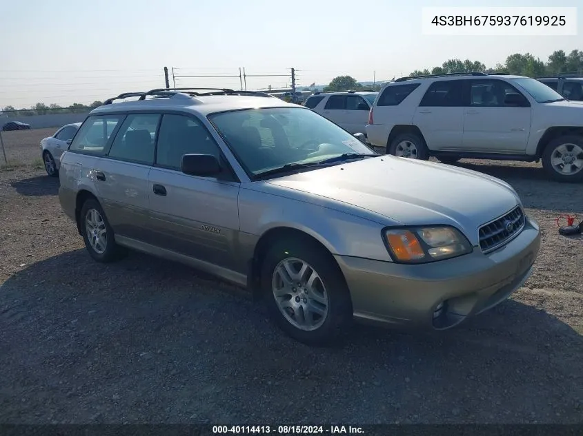 2003 Subaru Outback Outback Awp VIN: 4S3BH675937619925 Lot: 40114413