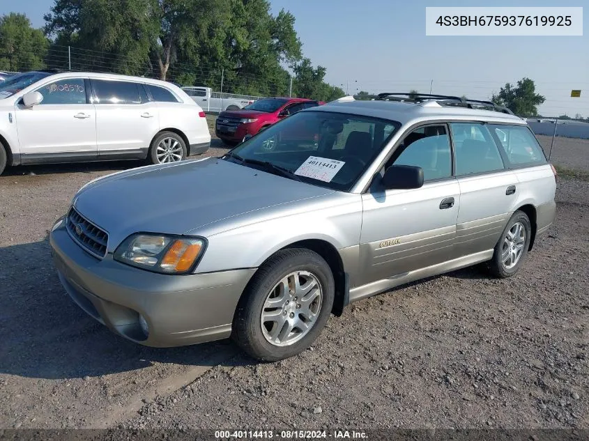 2003 Subaru Outback Outback Awp VIN: 4S3BH675937619925 Lot: 40114413