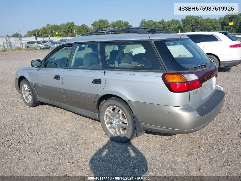 2003 Subaru Outback Outback Awp VIN: 4S3BH675937619925 Lot: 40114413