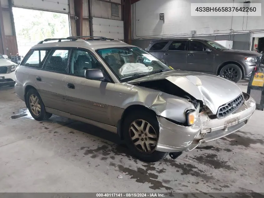 2003 Subaru Outback VIN: 4S3BH665837642260 Lot: 40117141