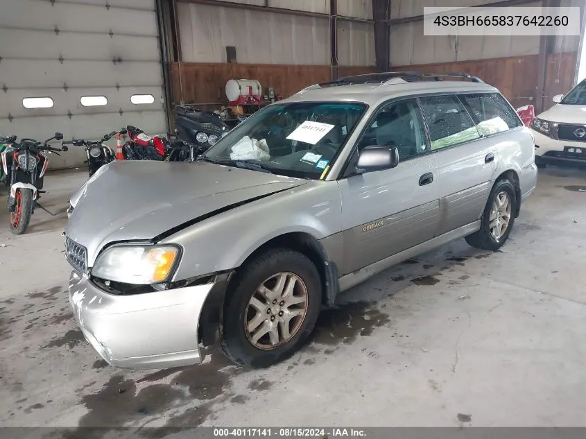 2003 Subaru Outback VIN: 4S3BH665837642260 Lot: 40117141