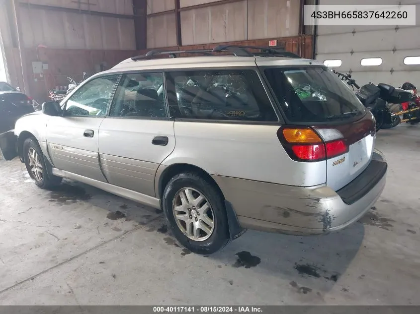 2003 Subaru Outback VIN: 4S3BH665837642260 Lot: 40117141