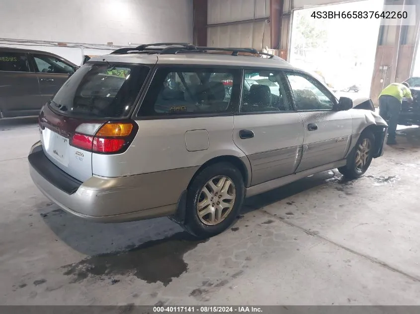 2003 Subaru Outback VIN: 4S3BH665837642260 Lot: 40117141