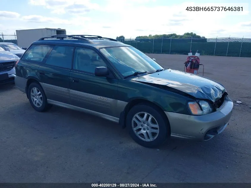 2003 Subaru Outback VIN: 4S3BH665737646381 Lot: 40200129