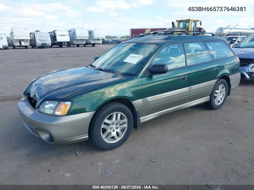 2003 Subaru Outback VIN: 4S3BH665737646381 Lot: 40200129