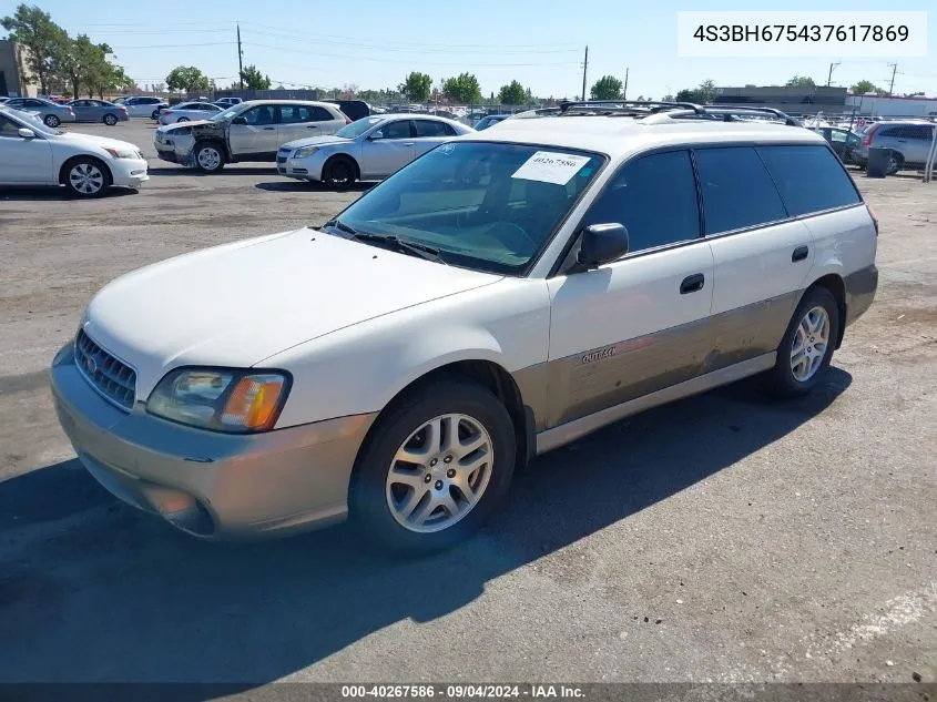 2003 Subaru Outback VIN: 4S3BH675437617869 Lot: 40267586